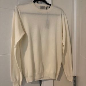 Men’s Italian White Cotton Sweater